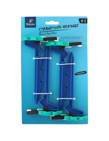 Śledzie klipsy uchwyty do ręcznika plażowego koca 4 szt niebieskie palmy