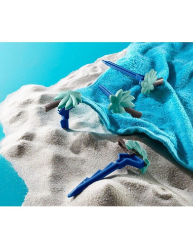 Śledzie klipsy uchwyty do ręcznika plażowego koca 4 szt niebieskie palmy