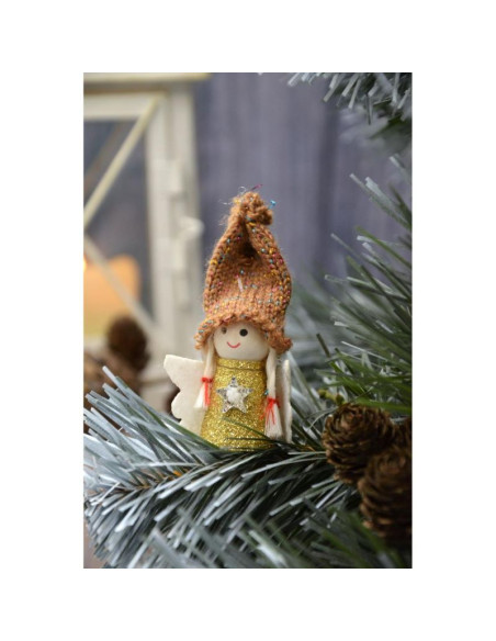 Zawieszka aniołek świąteczny złoty 7cm