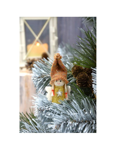 Zawieszka aniołek świąteczny złoty 7cm