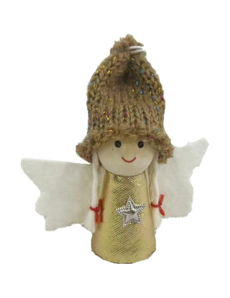 Zawieszka aniołek świąteczny złoty 7cm