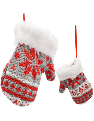 Zawieszka rękawiczka na prezenty 12cm szara