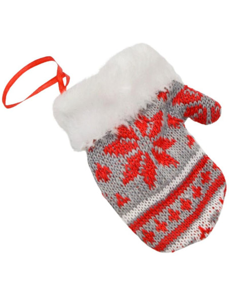 Zawieszka rękawiczka na prezenty 12cm szara