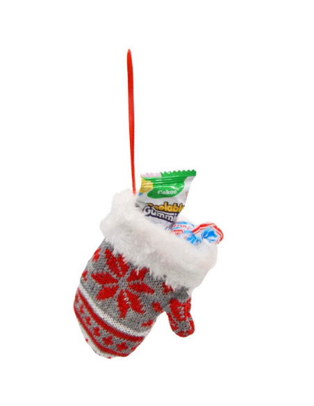 Zawieszka rękawiczka na prezenty 12cm szara