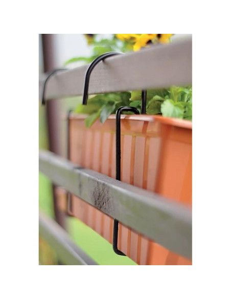 Wieszak hak uchwyt do skrzynek balkonowych agrohang czarny