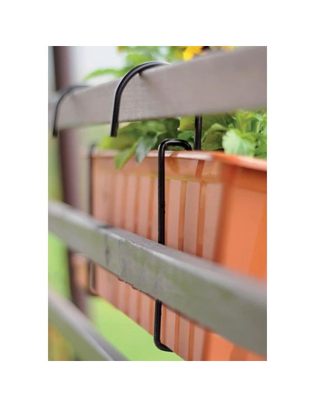 Wieszak hak uchwyt do skrzynek balkonowych agrohang czarny