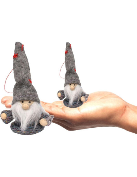 Zawieszka bombka skrzat szary 11cm