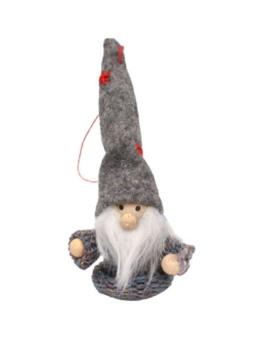 Zawieszka bombka skrzat szary 11cm