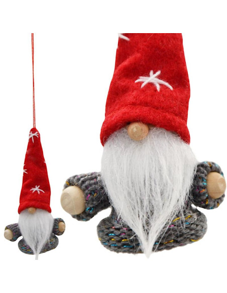 Zawieszka bombka skrzat czerwony 11cm