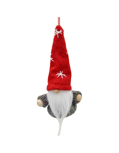 Zawieszka bombka skrzat czerwony 11cm