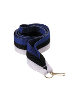 Wstążka 22 mm - niebiesko-czarno-biała 2