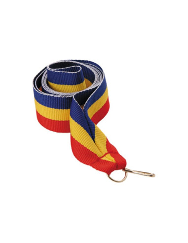 Wstążka 22 mm - niebiesko-żółto-czewona