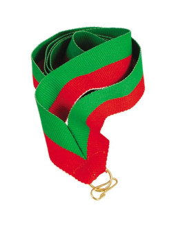 Wstążka 22 mm - czerwono-zielona