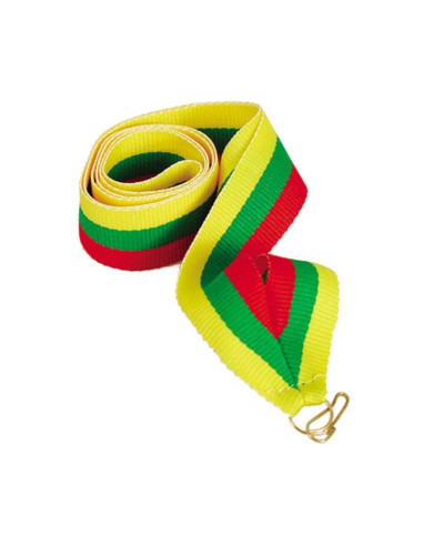 Wstążka 22 mm - czerwono-zielono-żółta