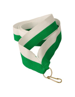 Wstążka 22 mm - biało-zielona 2