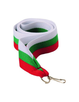 Wstążka 22 mm - biało-zielono-czerwona