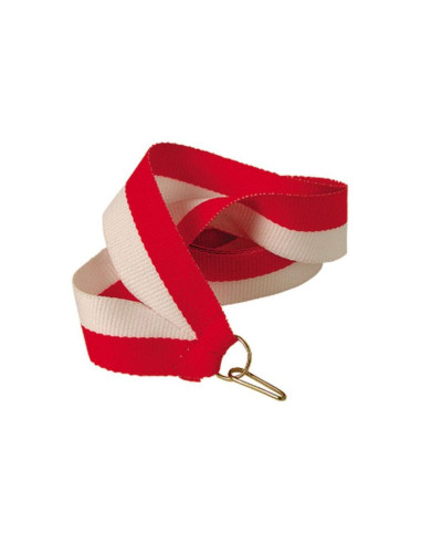 Wstążka 22 mm - biało-czerwona