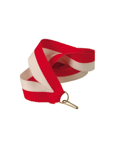 Wstążka 22 mm - biało-czerwona