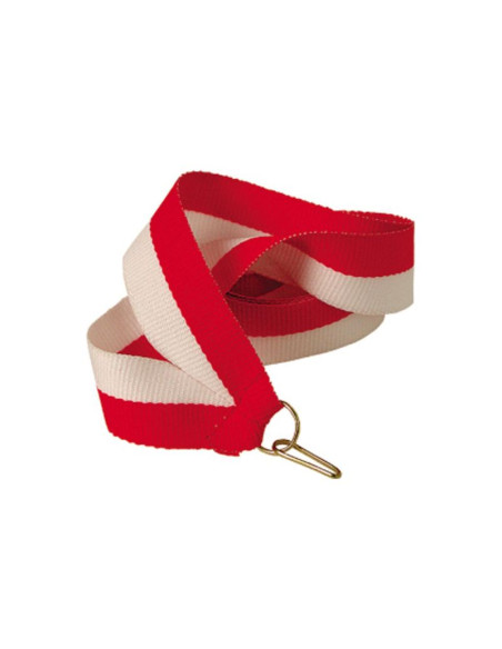 Wstążka 22 mm - biało-czerwona