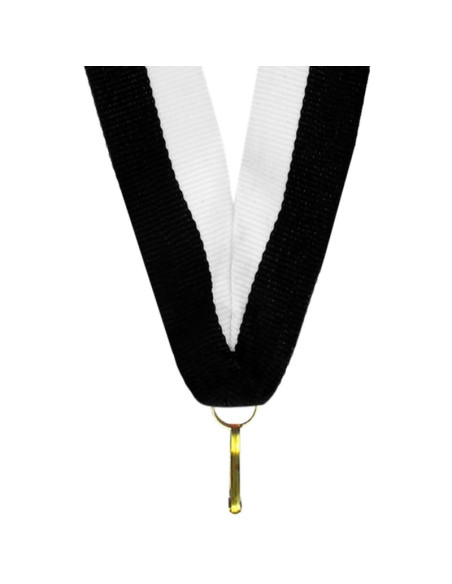 Wstążka 22 mm - biało-czarna