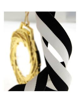 Wstążka 22 mm - biało-czarna 2