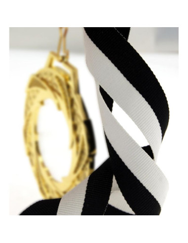 Wstążka 22 mm - biało-czarna