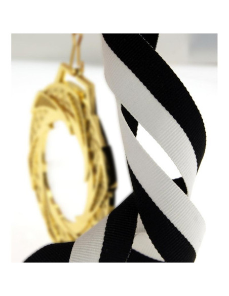 Wstążka 22 mm - biało-czarna
