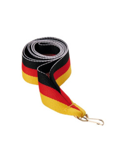 Wstążka 11 mm - czarno-czerwono-żółta 2