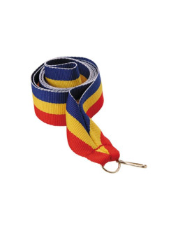 Wstążka 11 mm - niebiesko-żółto-czewona