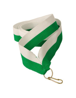 Wstążka 11 mm - biało-zielona
