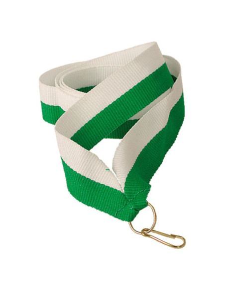 Wstążka 11 mm - biało-zielona