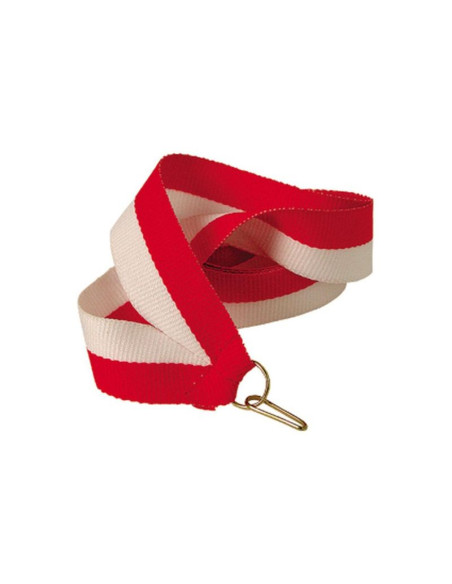 Wstążka 11 mm - biało-czerwona