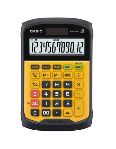 Casio kalkulator biurowy wodoodporny wm-320mt-s, 12-cyfrowy wyświetlacz, wyjmowana klawiatura, 108,5x168,5, poziom wodoszczelnoś