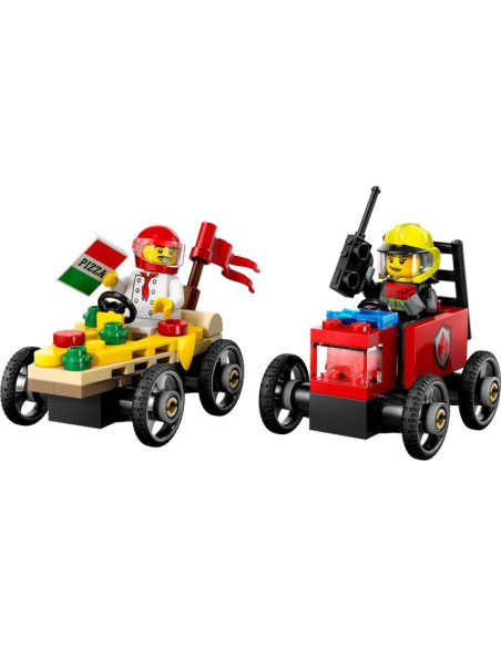 Lego city 60458 zestaw wyścigówek: pizza kontra wóz strażacki