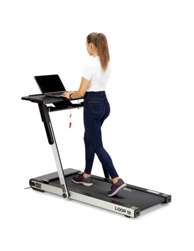 Bieżnia elektryczna z biurkiem hms loop12 multi 1-12 km/h, szara