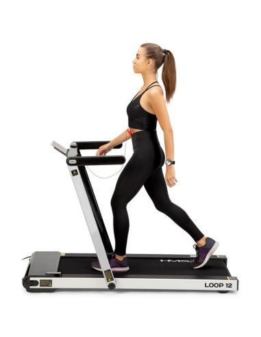 Bieżnia elektryczna z biurkiem hms loop12 multi 1-12 km/h, szara