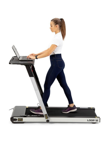 Bieżnia elektryczna z biurkiem hms loop12 multi 1-12 km/h, szara