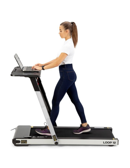 Bieżnia elektryczna z biurkiem hms loop12 multi 1-12 km/h, szara