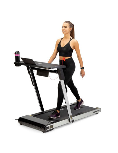 Bieżnia elektryczna z biurkiem hms loop12 multi 1-12 km/h, szara