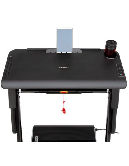 Bieżnia elektryczna z biurkiem hms loop12 multi 1-12 km/h, czarna