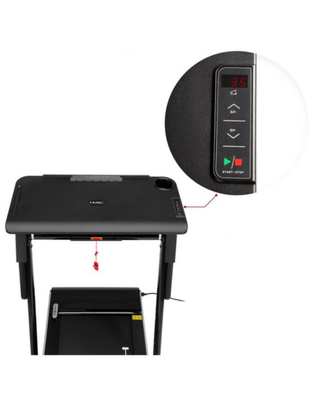 Bieżnia elektryczna z biurkiem hms loop12 multi 1-12 km/h, czarna