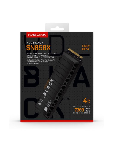 Dysk ssd wd black sn850x 4tb m.2 nvme wds400t2xhe