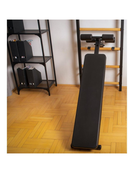 Obracana ławka do ćwiczeń z rolkami pod kolana i siedziskiem benchk b1b