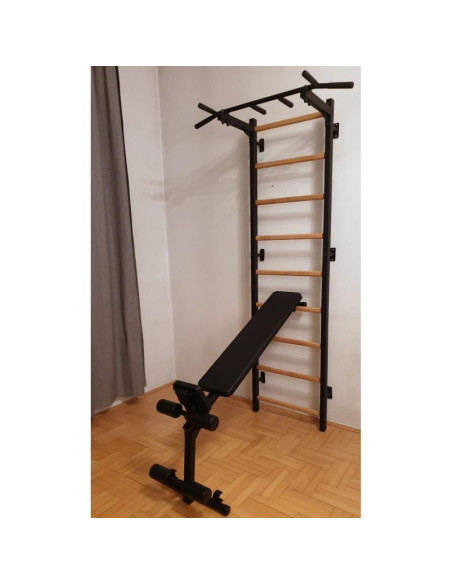 Obracana ławka do ćwiczeń z rolkami pod kolana i siedziskiem benchk b1b