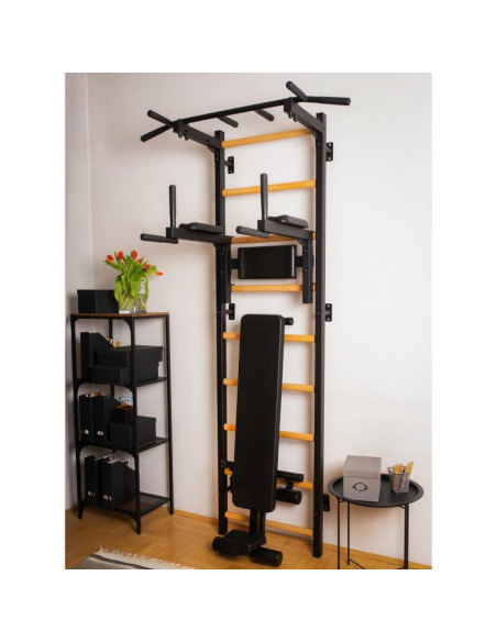 Obracana ławka do ćwiczeń z rolkami pod kolana i siedziskiem benchk b1b