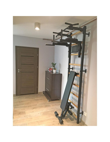 Obracana ławka do ćwiczeń z rolkami pod kolana i siedziskiem benchk b1b