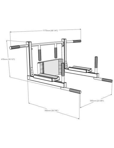 Drążek do podciągania poręcz do ćwiczeń 2w1 benchk d8