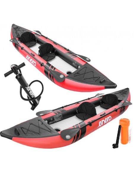 Kajak 2-osobowy set 385x96x42cm laminowany pvc 200kg enero