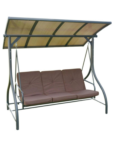 Huśtawka ogrodowa 3 osobowa 194x120x173cm zosia z daszkiem z poliwęglanu