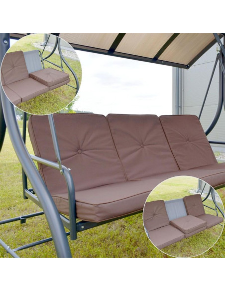 Huśtawka ogrodowa 3 osobowa 194x120x173cm zosia z daszkiem z poliwęglanu